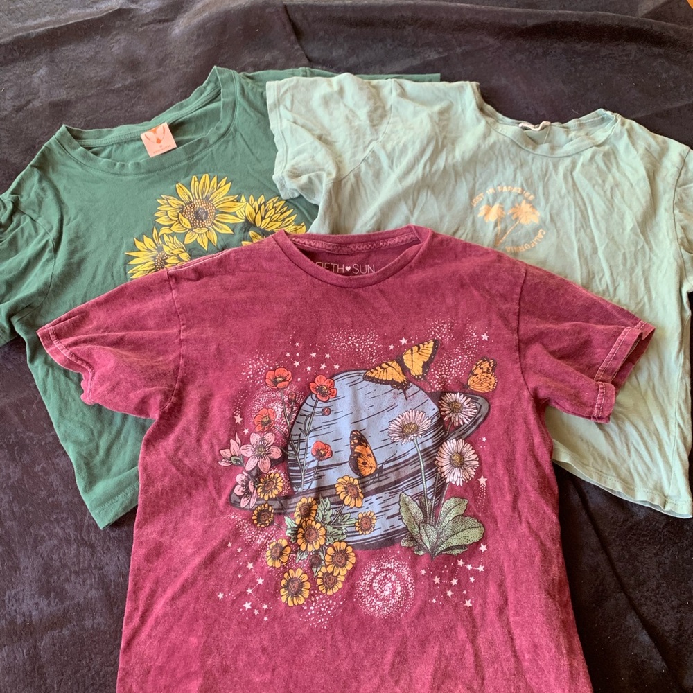 3 retro style crop tops